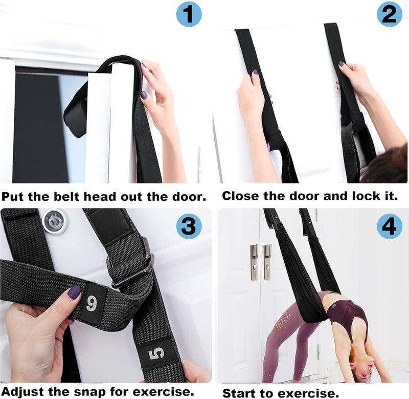 tchrules Leg Stretcher Strap, Backbend Training Belt with Door Anchor, Flexibility Trainer Stretching Equipment Assist Stretch Strap for Fitness Gymnastics Dance Aerial Yoga Ballet - Image 4